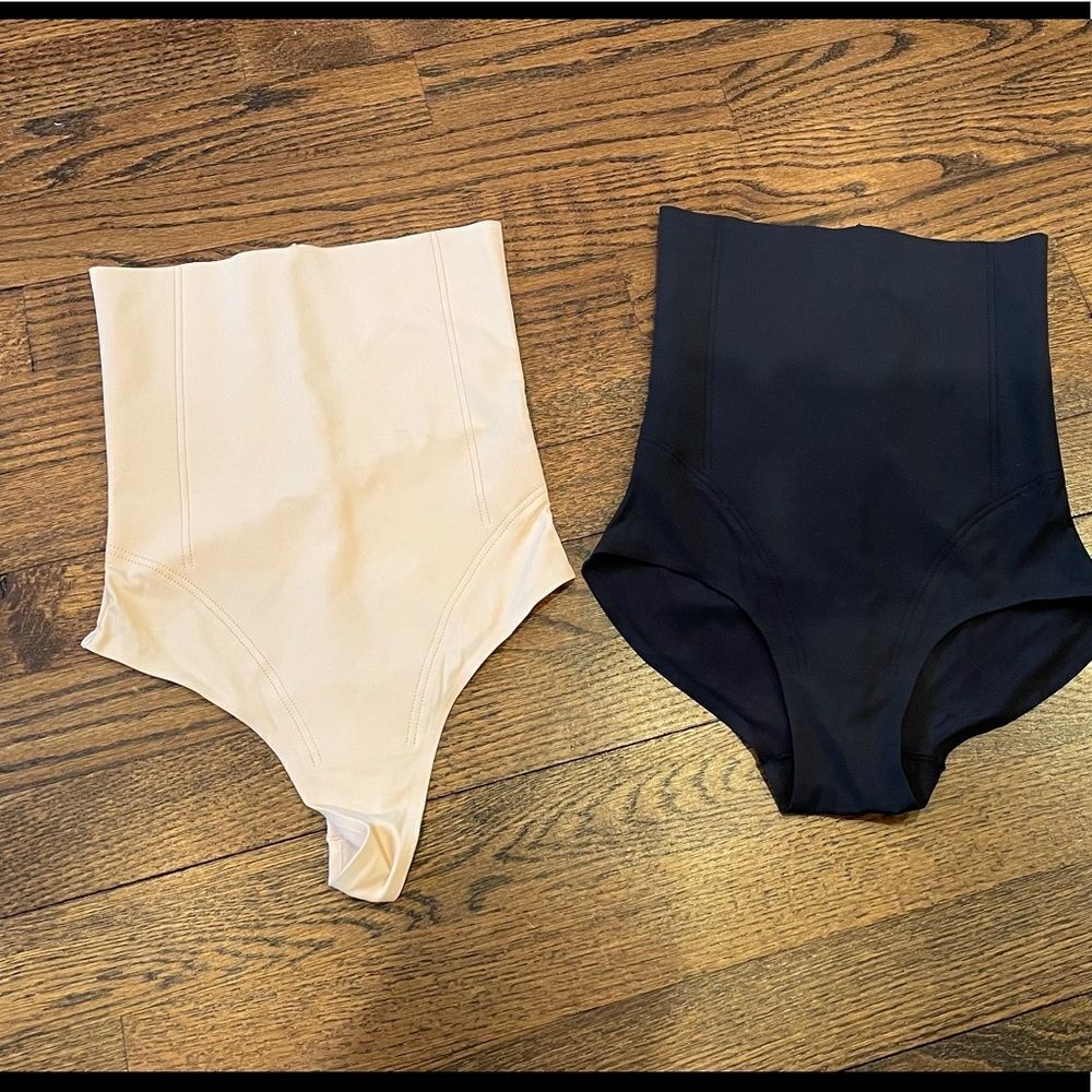 New Free People Shaping High Waisted Panties Set of 2 XS Black Nude B-1256